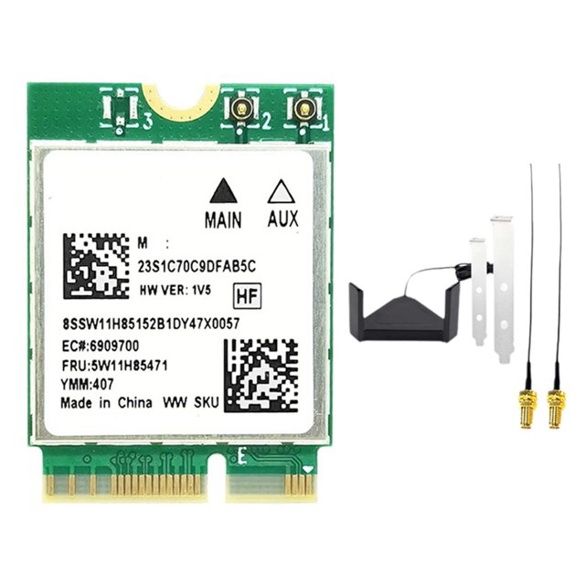 Tarjeta Adaptadora Inalámbrica RTL8922AE WiFi7 con Antena Giratoria, 2,4 G/5 G/6 G, 6338 Mbps, Bluetooth 5.4, M.2 NGFF, para 10/11