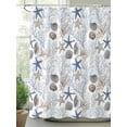 thumbnail image 2 of Fsddascl Blue Coastal Shower Curtain Set - 72" x 78" Washable Bathtub Curtain with 12 Hooks, Starfish Shell Coral Ocean Waterproof Fabric Stall Shower Curtains for Bathroom/Bathtub Décor, 2 of 6