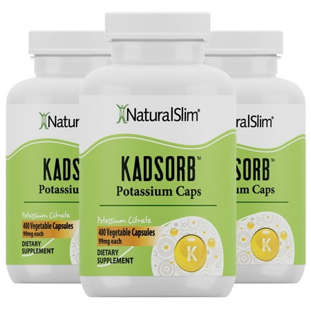NaturalSlim Kadsorb® Potassium Citrate Capsules - 3 Pack, 400 Capsules