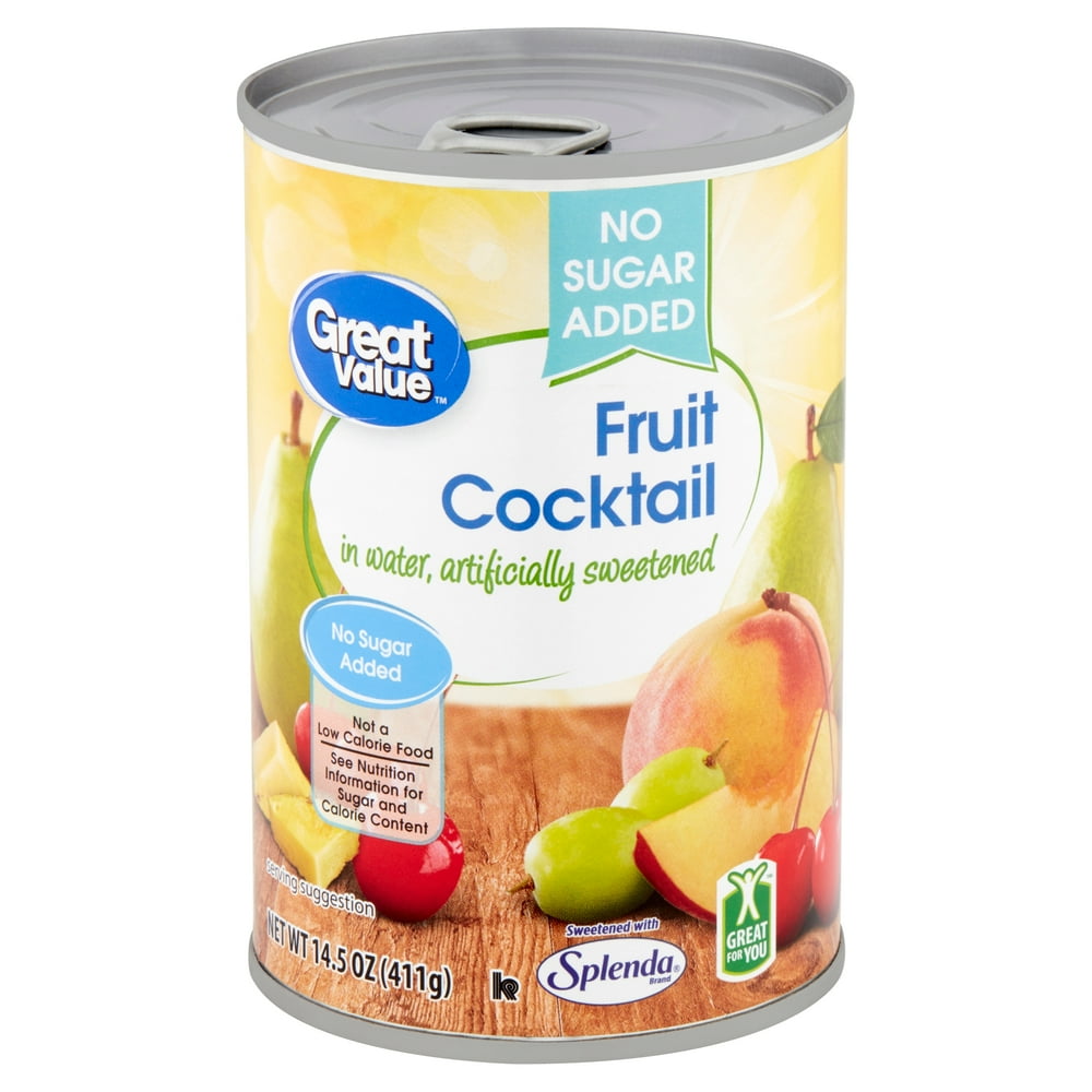 Great Value No Sugar Added Fruit Cocktail in Water, 14.5 oz Walmart
