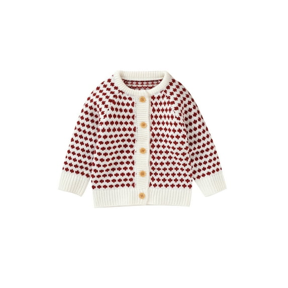 Qiylii Toddlers Knitted Cardigan, Long Sleeve Single-breasted Outwear Tops