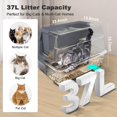 thumbnail image 2 of Caja de arena para gatos PAWS PERCH de acero inoxidable, grande, cerrada, 2 of 9