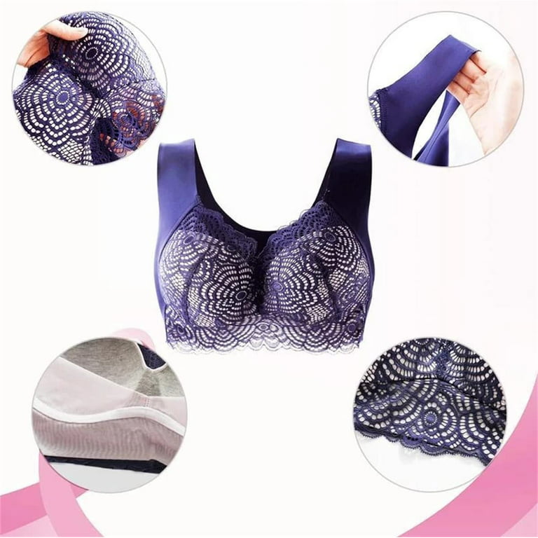 2 Pieces Lymphvity Detoxification And Shaping & Powerful Lifting Bra, Sexy  Lace Comfort Wire-free Bra Plus Size