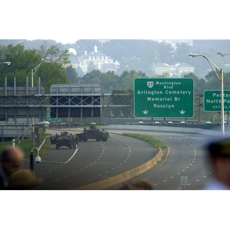 LAMINATED POSTER Arlington, VA, September 11, 2002Armored tanks and military guard the roadways to the Pentagon p Poster Print 24 x (Best Delivery Arlington Va)