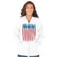 thumbnail image 5 of USA Vertical Distressed American Flag Zip Up Hoodie Men's Women's Brisco Brands M, 5 of 6