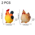 thumbnail image 2 of Jiibva Resin Chicken Figurines Cartoon Hen Statue Easter Decoration Realistic Rooster Hen Ornaments Animal Sculpture for Garden Home Decoration, 2 of 7