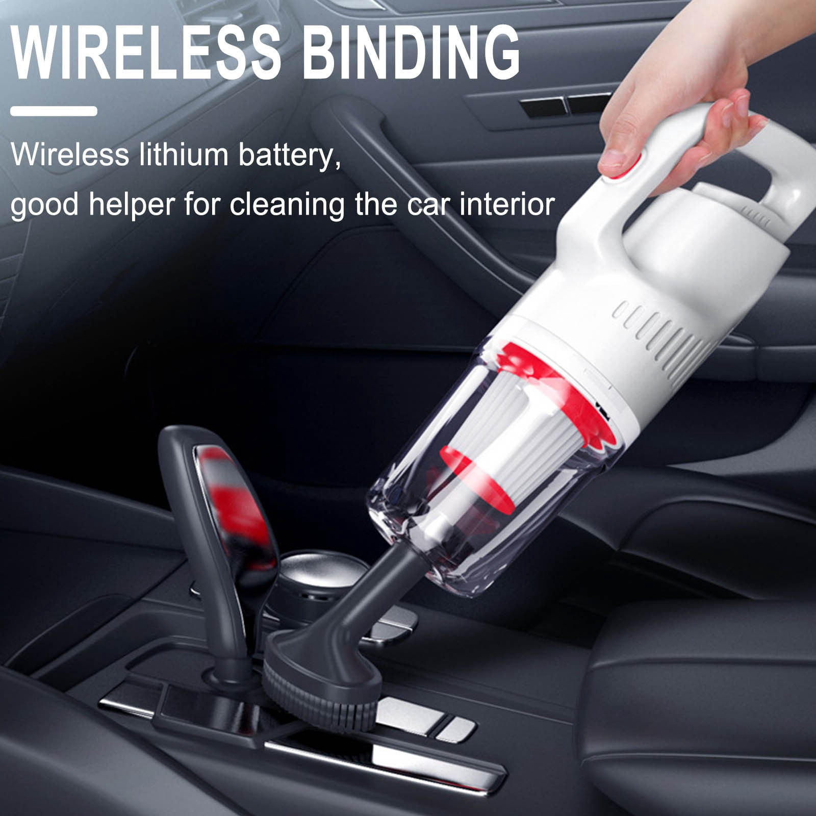 Portable 2-in-1 Stick Vacuum Cleaner - 12000Pa Strong Suction, Wireless Handheld for Home & Car, Lightweight, Reusable Filter, Extendable Rod for Easy Cleaning