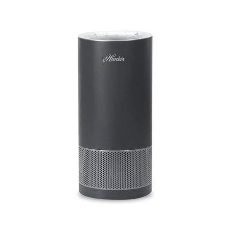 hunter fan company hp400 round tower air purifier for small rooms featuring true hepa filtration and ecosilver® pre-filter for allergy and asthma relief