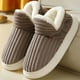 thumbnail image 4 of Pantuflas Mullidas Con Punta Cerrada Y Puntera Felpa Invierno para Hombres Mujeres, 4 of 9