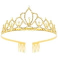 thumbnail image 2 of Tiaras and Crowns for Women，Royal Crystal Crowns，Jewelry Wedding Pageant Bridal Princess Headband Gift Suitable for Women Luxury Birthday，Girls Queen Prom Party(Gold), 2 of 8