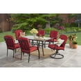thumbnail image 5 of Mainstays 7-Piece Metal Outdoor Patio Dining Set with Cushions, Matte Carbon/Red, 5 of 12