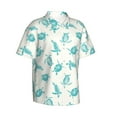 thumbnail image 2 of Uemuo Turtle Printed Regular Fit Short Sleeve Casual Hawaiian Shirt for Men,Aloha shirt,Tropical shirt,Floral print shirt,Vacation Beach shirt-XX-Large, 2 of 9