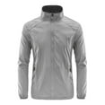 thumbnail image 4 of Razzly Men's Casual Jackets Breathable Male Solid Color Hoodless Stand Collar Long Sleeve Track Jacket Thin Design for Active(Light Gray,M), 4 of 5