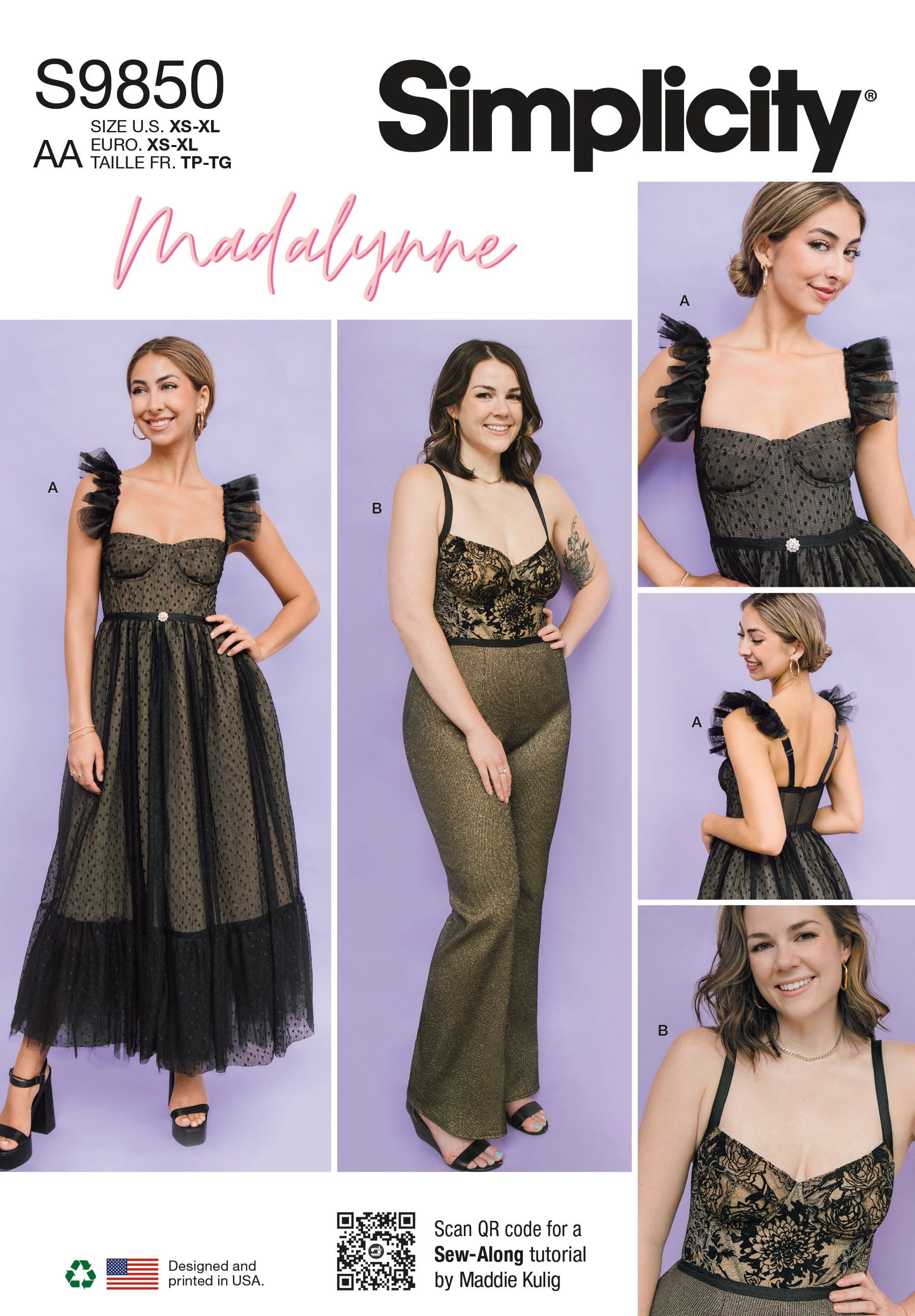 Simplicity Madalynne XS-XL Pattern Bundle BD10016 Size XS-S-M-L-XL