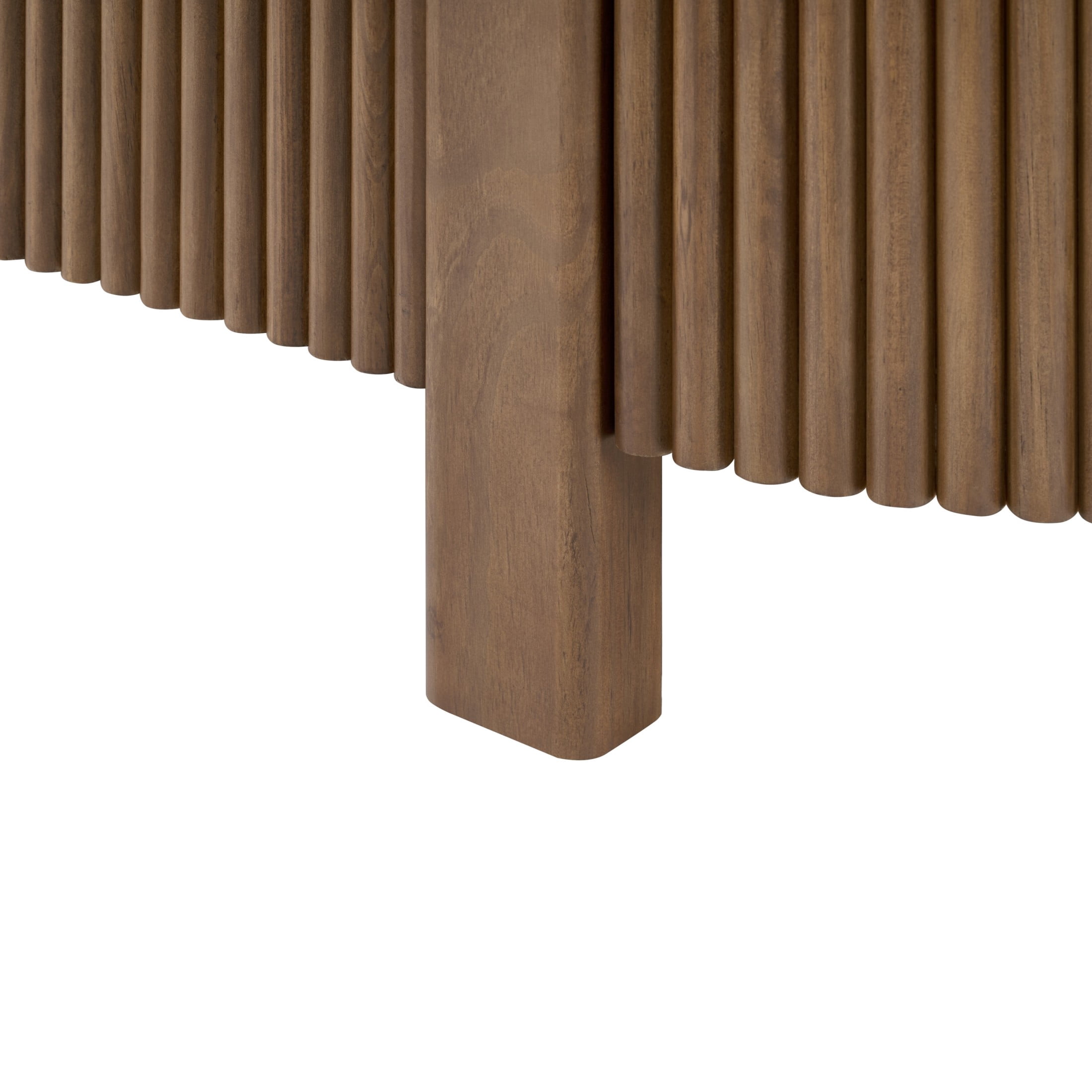 Christopher Knight Home 47" Modern Mid-Century Oval Fluted Coffee Table with Hidden Drawer, Walnut