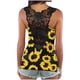 thumbnail image 2 of Blusa de mujer con cuello en O sin mangas con estampado de encaje sin mangas Pompotops  lopia989488, 2 of 6