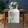 thumbnail image 7 of Fall Thanksgiving Table Runner, Navy Blue Pumpkins Green Eucalyptus Leaves Cotton Linen Farmhouse Table Decor for Home,Kitchen,Dining Room,Indoor,Outdoor,Small 13X36 Inches Sage Farmhouse Plaid, 7 of 7