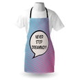 thumbnail image 3 of Quote Apron Retro Never Stop Dreaming Pop Art Thinking Bubble Ombre Digital Polka Dots Motivation, Unisex Kitchen Bib Apron with Adjustable Neck for Cooking Baking Gardening, Blue Pink, by Ambesonne, 3 of 3