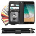 thumbnail image 2 of Funda tipo cartera para iPhone 7 Plus y 8 Plus con cordón y tarjetero de piel sintética., 2 of 5