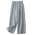 thumbnail image 7 of Axiiglly Women's Casual Cotton Pants, Elastic Waist Stretch Work Pants with Pockets, Solid Color Outdoor Hiking Trousers, S-3XL, 7 of 7