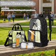 thumbnail image 2 of DISNIMO Cat Paw Print Clear Backpack, Heavy Duty PVC Bookbag 17 Inch 3 Piece Transparent Backpack with Lunch Box and Pencil Case, Back to School Gifts for Kids Girls, 2 of 5