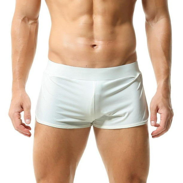 TAUWELL ropa de dormir para hombre pantalones cortos de malla transpirable ropa interior Sexy Boxer suave holgado para estar en casa Bodega Aurrera en linea
