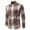 Coffee, variant on jjayotai Mens Long Sleeve Lapel Tops Clearance Mens Casual Regular Fit Cotton Checkered Overshirt Long Sleeves Lapel Button Down Flannel Plaid Shirt