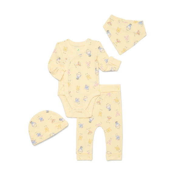 Disney Baby Wishes and Dreams Character Baby Allover Print Take Me Home Set, 4-Piece, Sizes Preemie-6/9 Months