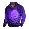 thumbnail image 1 of Sudadera con estampado de murciélago de Halloween para hombre, camiseta informal de manga larga con cuello redondo, 1 of 3