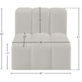 thumbnail image 3 of Meridian Furniture Arc Cream Vegan Leather Straight Chair, 3 of 12