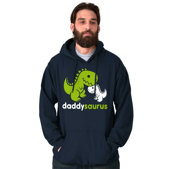 Fathers Daddysaurus Trex Dinosaur Dad Hoodie Hooded Sweatshirt Men Brisco Brands S