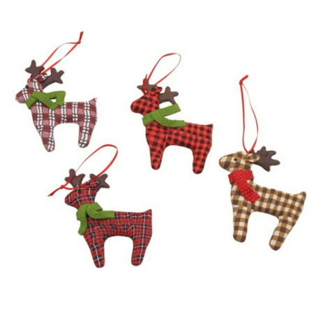 

Christmas Tree Cute Elk Decorations Hanging Pendant Soft Pottery Deer Craft Ornament Xmas Ornaments for Home New Year Party