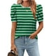 thumbnail image 1 of Blusa Zeagoo para mujer, a rayas, manga abullonada, talla S, 1 of 4