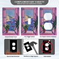 thumbnail image 3 of Yayeee Duplex Wall Plate 1-Gang 4.5"x2.7" Home Receptacle Light Switch Decorative Outlet Cover, Purple Window Scene, 3 of 7