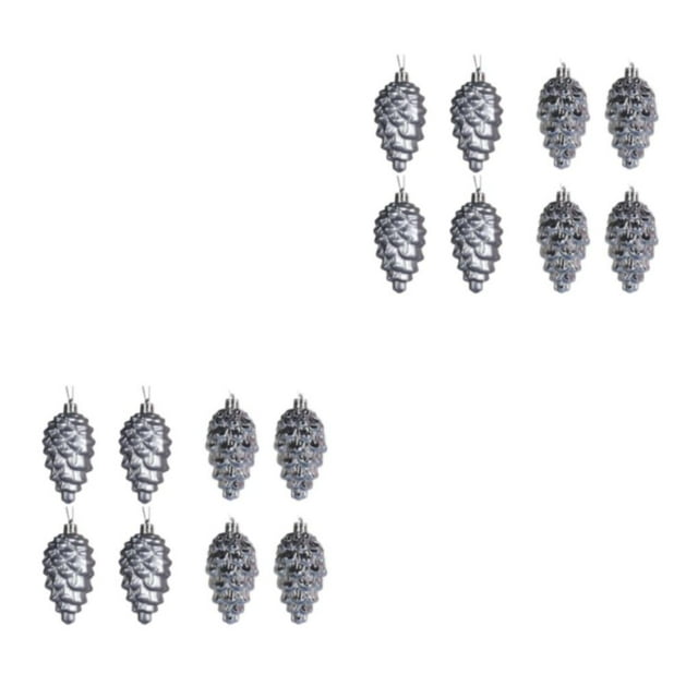 kurtrusly 8piece Christmas Decorations Exquisite Pine Cone Decorations For Magical Dark Grey 2Set