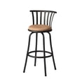 thumbnail image 4 of HomeRoots 568248 29 in. Brown & Black Microfiber & Metal Low Back Bar Height Swivel Bar Chairs - Set of 2, 4 of 5