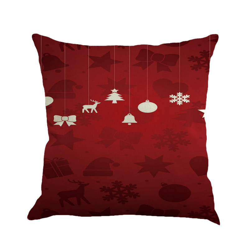 18/" Cotton Linen Sofa Car Home Waist Cushion Cover Throw Pillow Case XMAS Decor