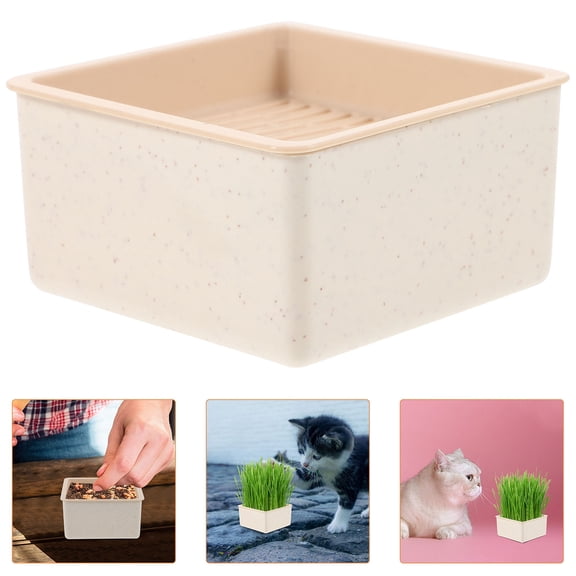 TABLZONE Cat Grass Planter Box Plastic Planting Container for Growing Cat Grass 1 Set Practical and