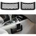 thumbnail image 1 of Red de teléfono de bolsillo para coche, bolsa de red de almacenamiento lateral Universal para asiento con cinta de doble cara, bolsillo de red de almacenamiento de marco automotriz, 2 uds., 1 of 5