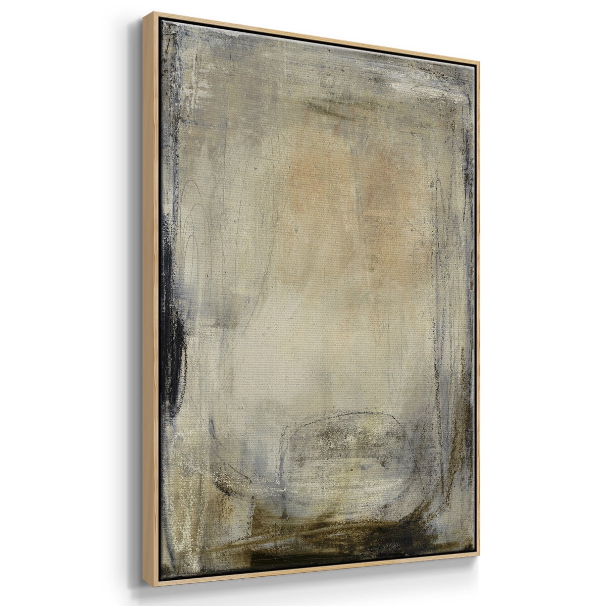 This is the Picture Framed Premium Gallery Wrapped Canvas - Ready to Hang - 27 x 41 - Natural Wood Floating Frame