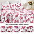 thumbnail image 5 of Flymme Girls Sheet Set Full Size,4-Piece Pink Bow Bed Sheets with Deep Pocket for Women Teens Fairy Tale Theme Bedroom Decor,Soft Microfiber Bedding Sets All Season, 5 of 8