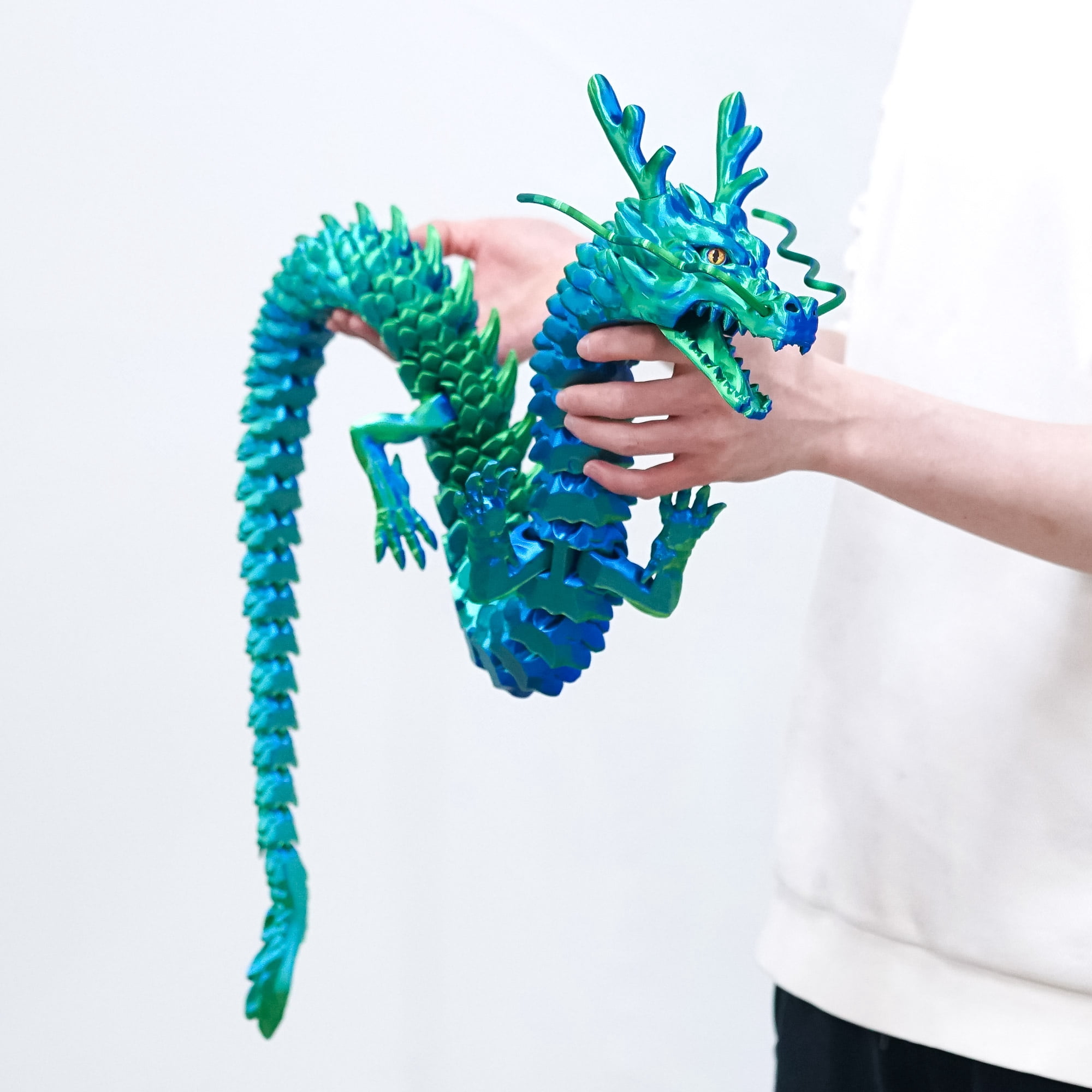 47.3inch Super Large 3D Printed Dragon Models,Flexible Joint Animal lacertid Figurines, 3D Printing Stuff Cheap,Stress Relief, Fidget restlessness, ADHD Toys, Surprise Fantasy Gifts (47.3inch)