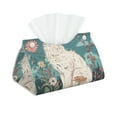 thumbnail image 2 of Lsque Celestial Cat And Flowers Printed Long Tissue Box Cover Holder, Facial Paper Organizer Dispenser,Triangle with Bottom Belt, PVC Leather Decorative Organizer, 2 of 9