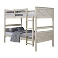 thumbnail image 6 of Home Design Exeter Twin Over Twin Solid Wood Bunk Bed Frame with Guardrails and Ladder, Antique White, Easy Assembly, 6 of 11