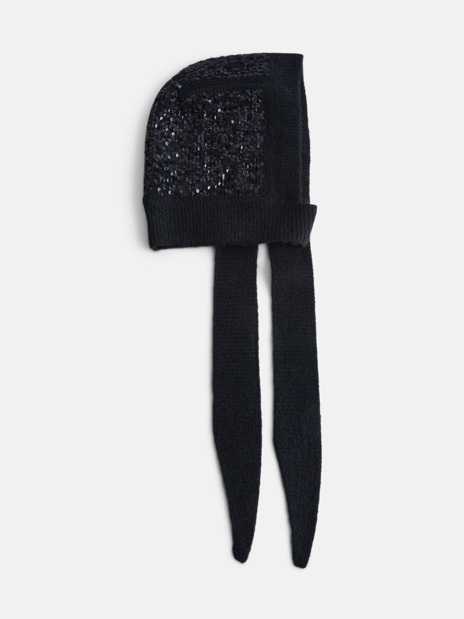 No Boundaries Women's Sequined Knit Bonnet with Tie Straps