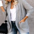 thumbnail image 1 of Womens Long Sleeve Open Front Waffle Chunky Knit Cardigan Sweater Outwear, 1 of 5