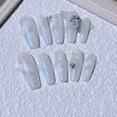 Handmade Coffin Gradient Light Color Fake Nails Mymelody 3D Sparkling