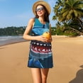 thumbnail image 3 of Gaeub Robe Sans Manches Imprimé Requin Mignon pour Femmes, Robe Décontractée de Plage, Robe d'Été Maxi Ample avec Poches, 3 of 7