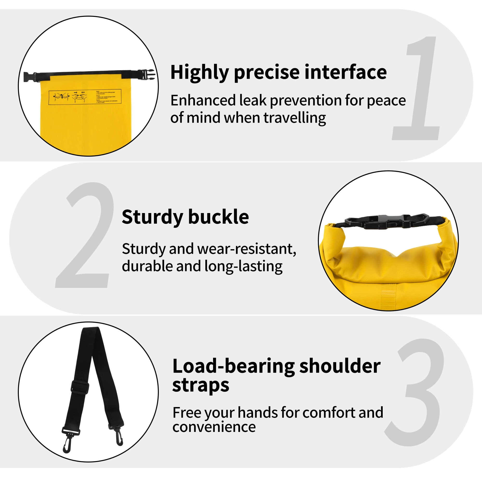 Unique Bargains Durable Waterproof Dry Bag Yellow Pattern 1