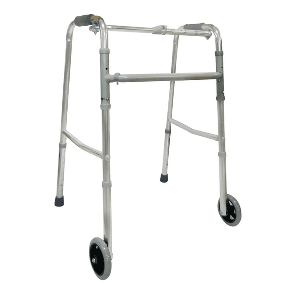 Andadera Caminadora Plegable Súper Confort Aluminio Con Ruedas Delanteras